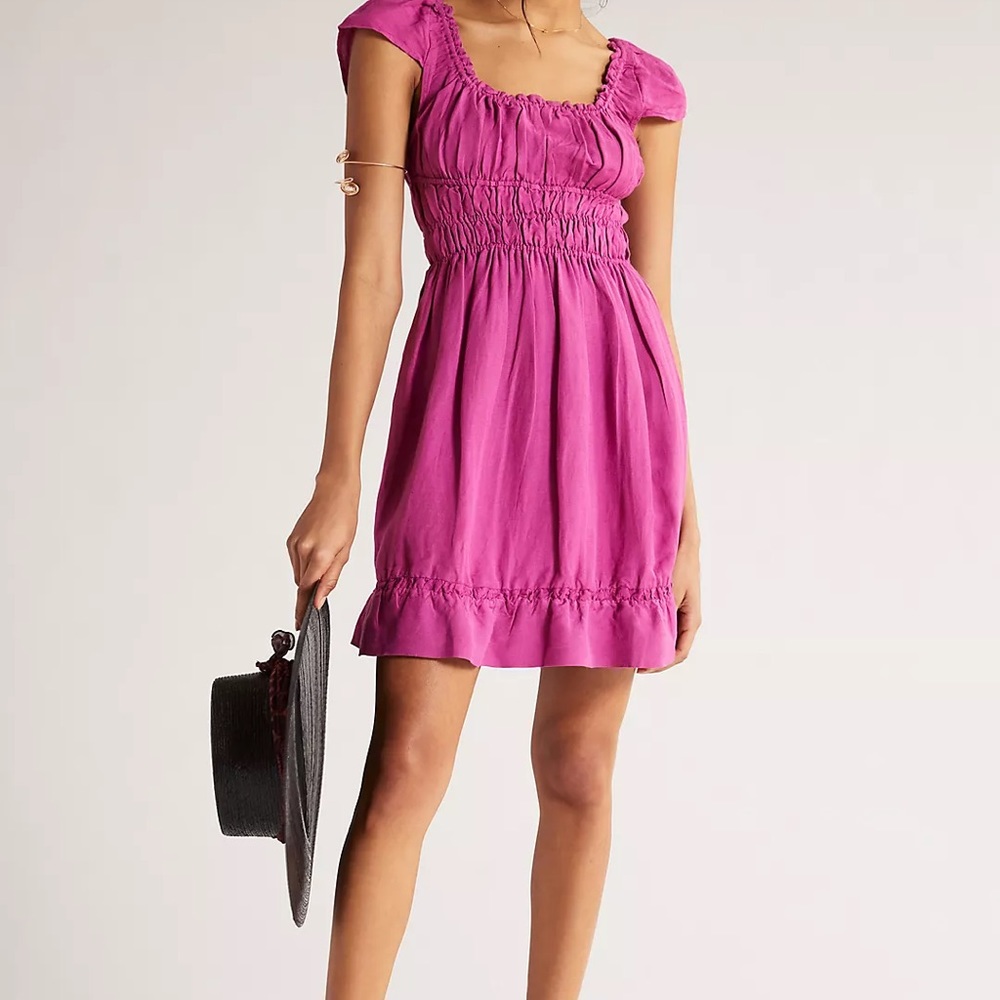 Anthropology Smocked-Waist Mini Dress